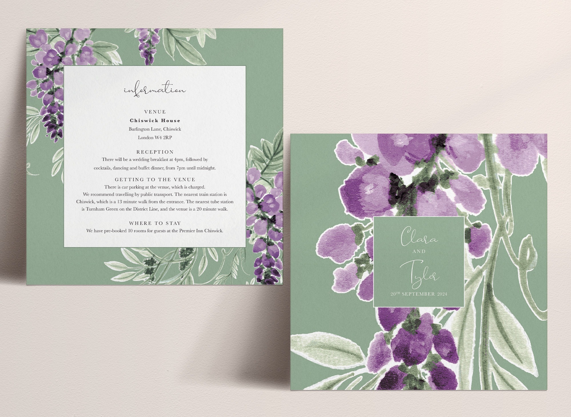 Garden Green Wisteria Falls Information Card - V1 Large-Scale Wisteria