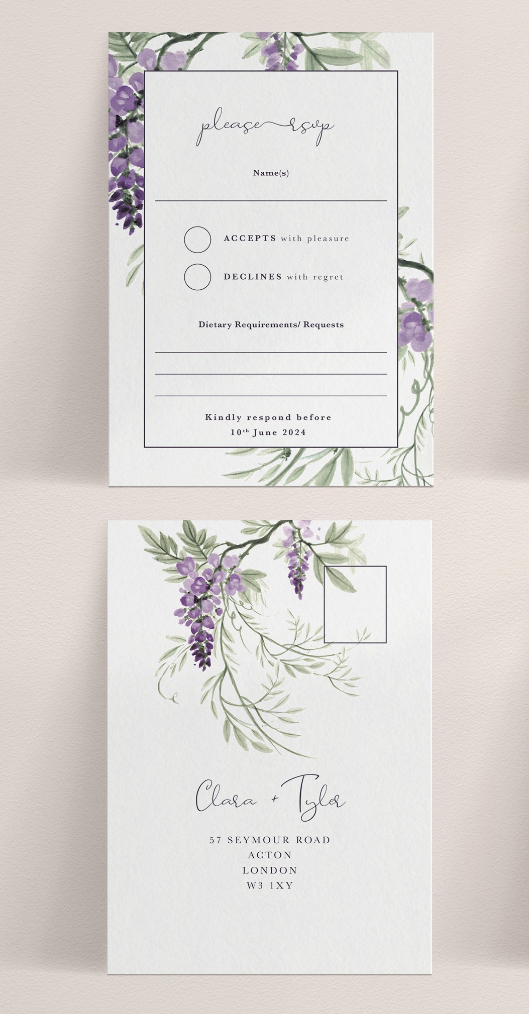 Wisteria Falls A6 RSVP Postcard - Morning Light