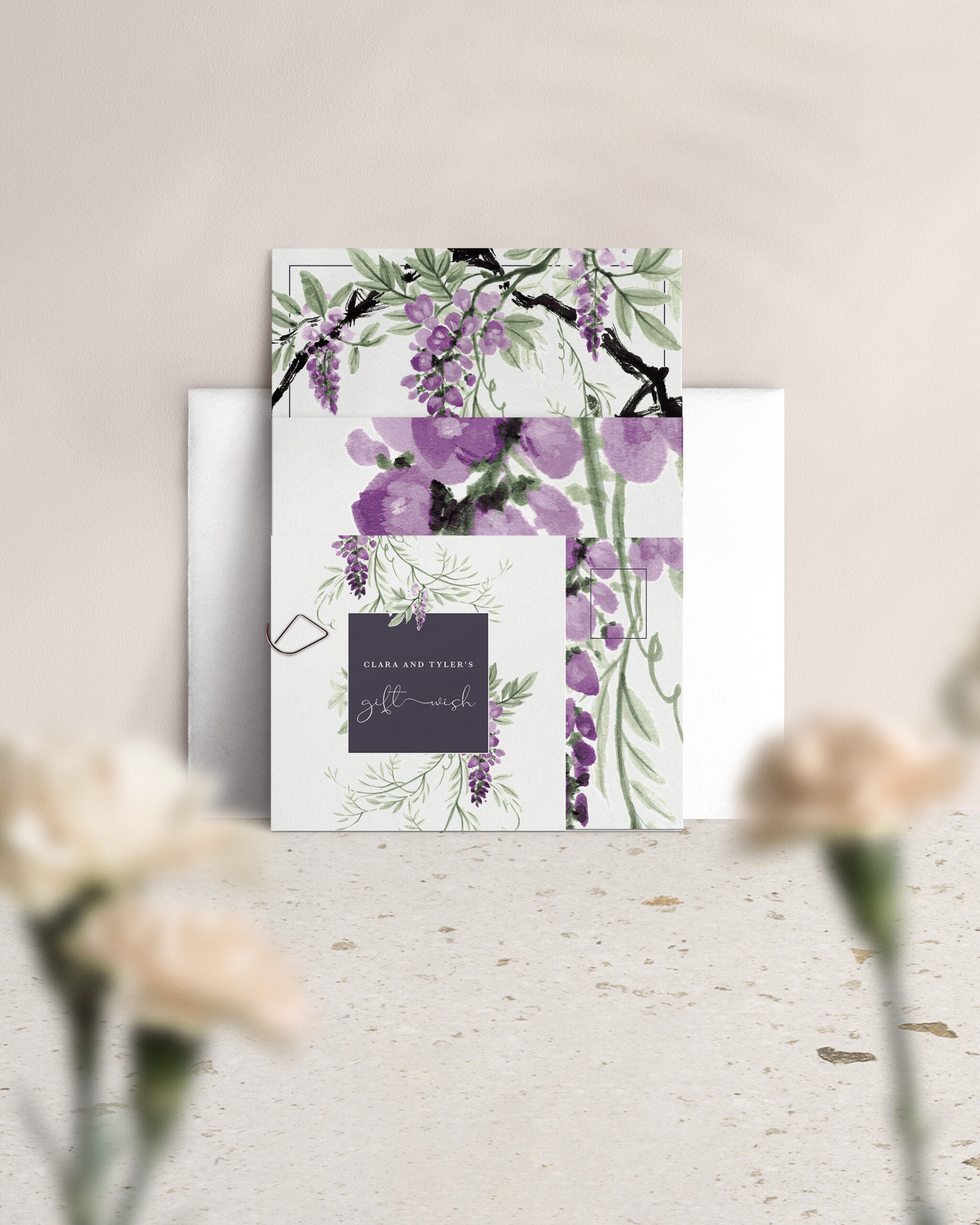 Wisteria Falls Wedding Invitation Suite - Morning Light - Standard Suite