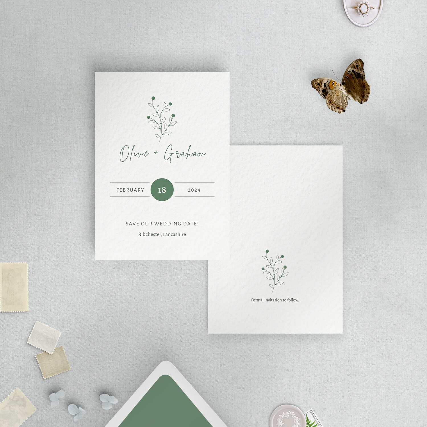 Berry Bloom in Spring - Save the Date Card - A6