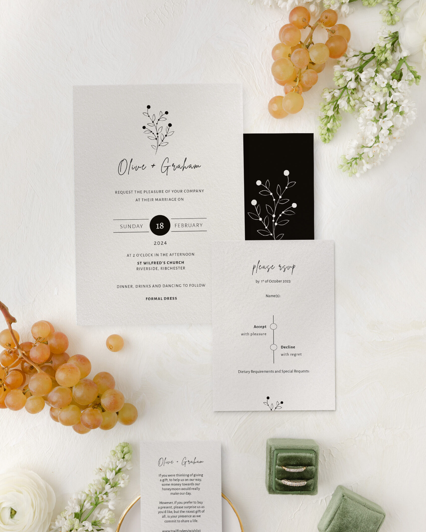 Berry Bloom in Winter Wedding Invitation