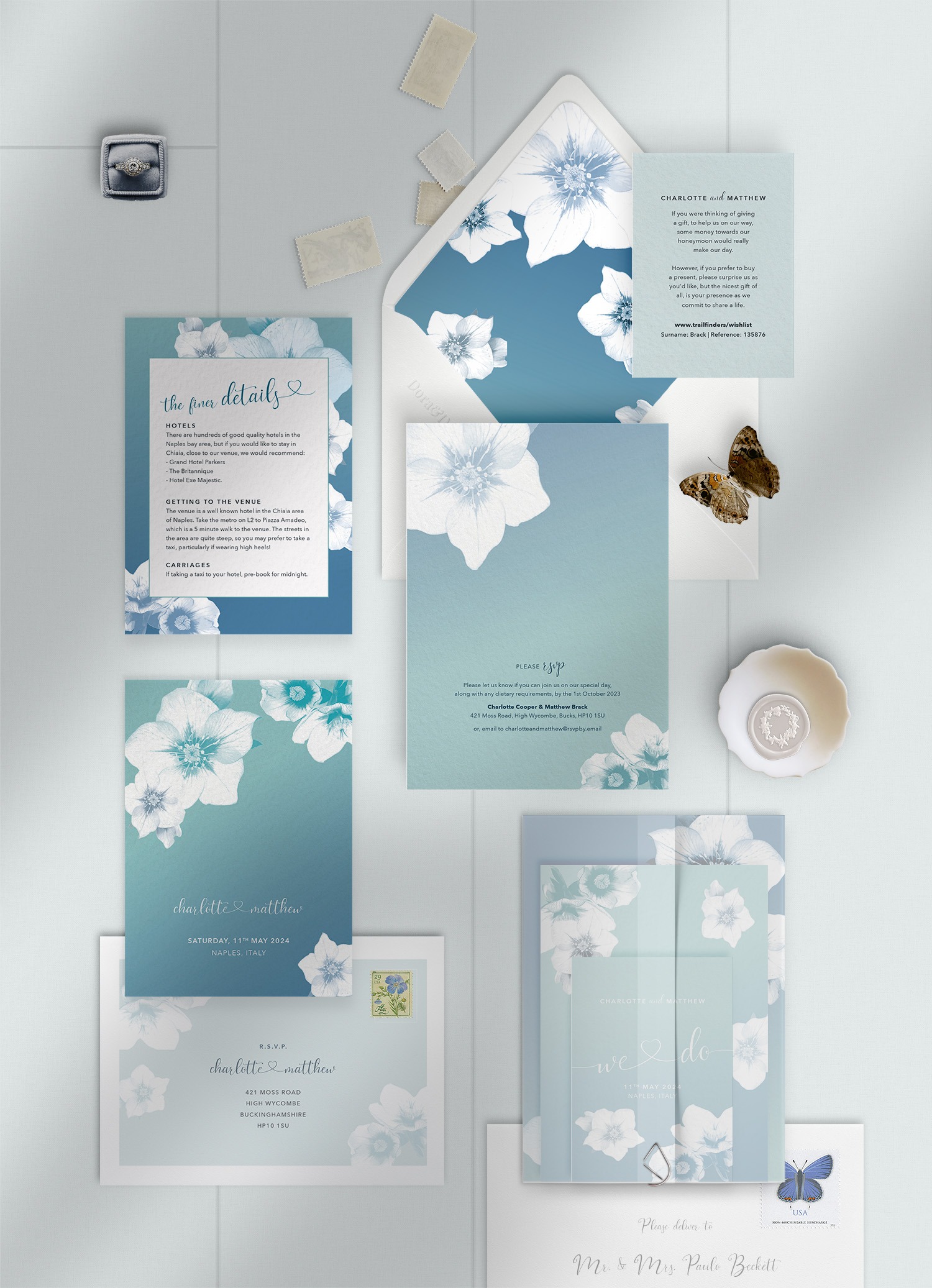 Napoli - Midnight Med - Reception Invitation Suite - Reverse