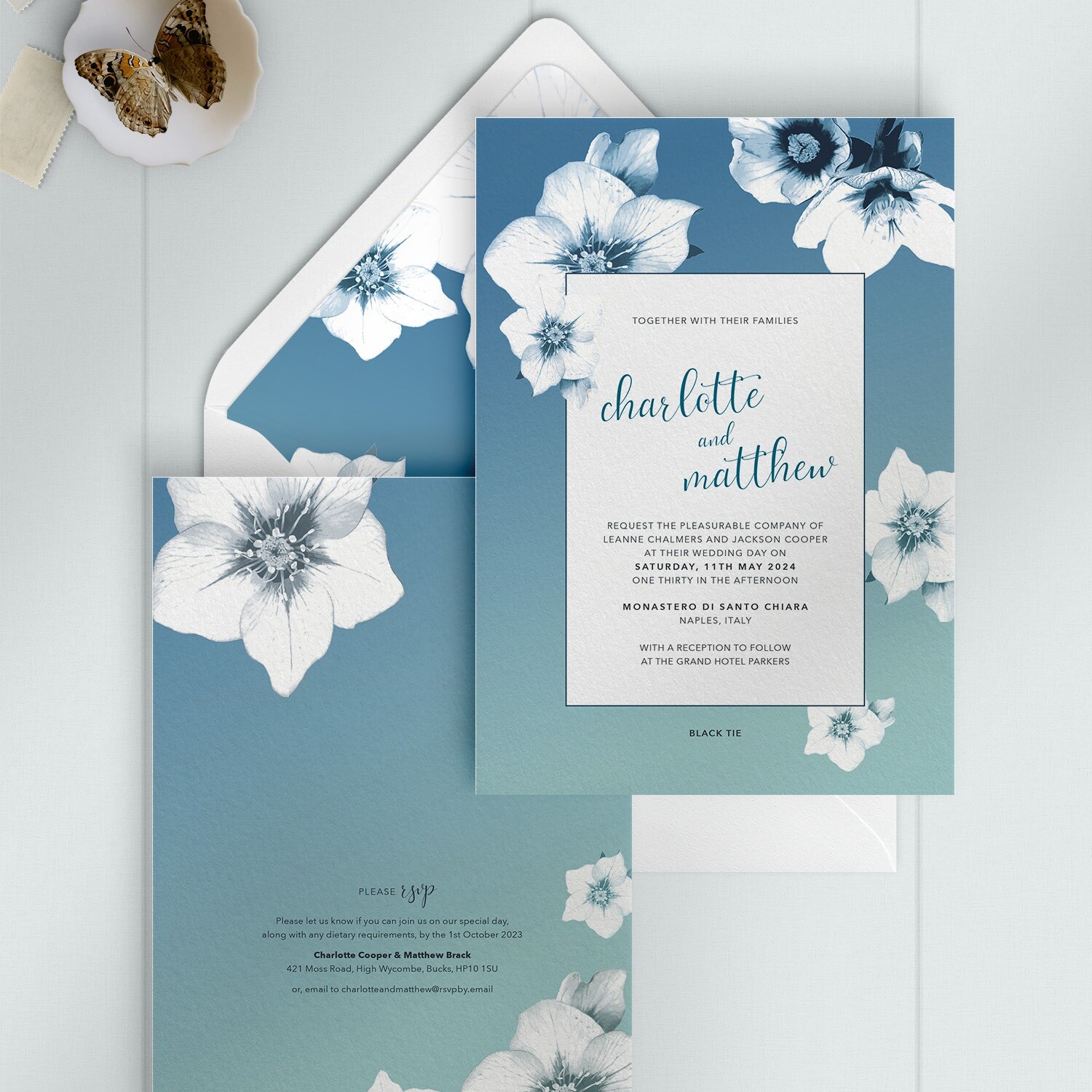 Napoli - Midnight Med - Wedding Invitation Single
