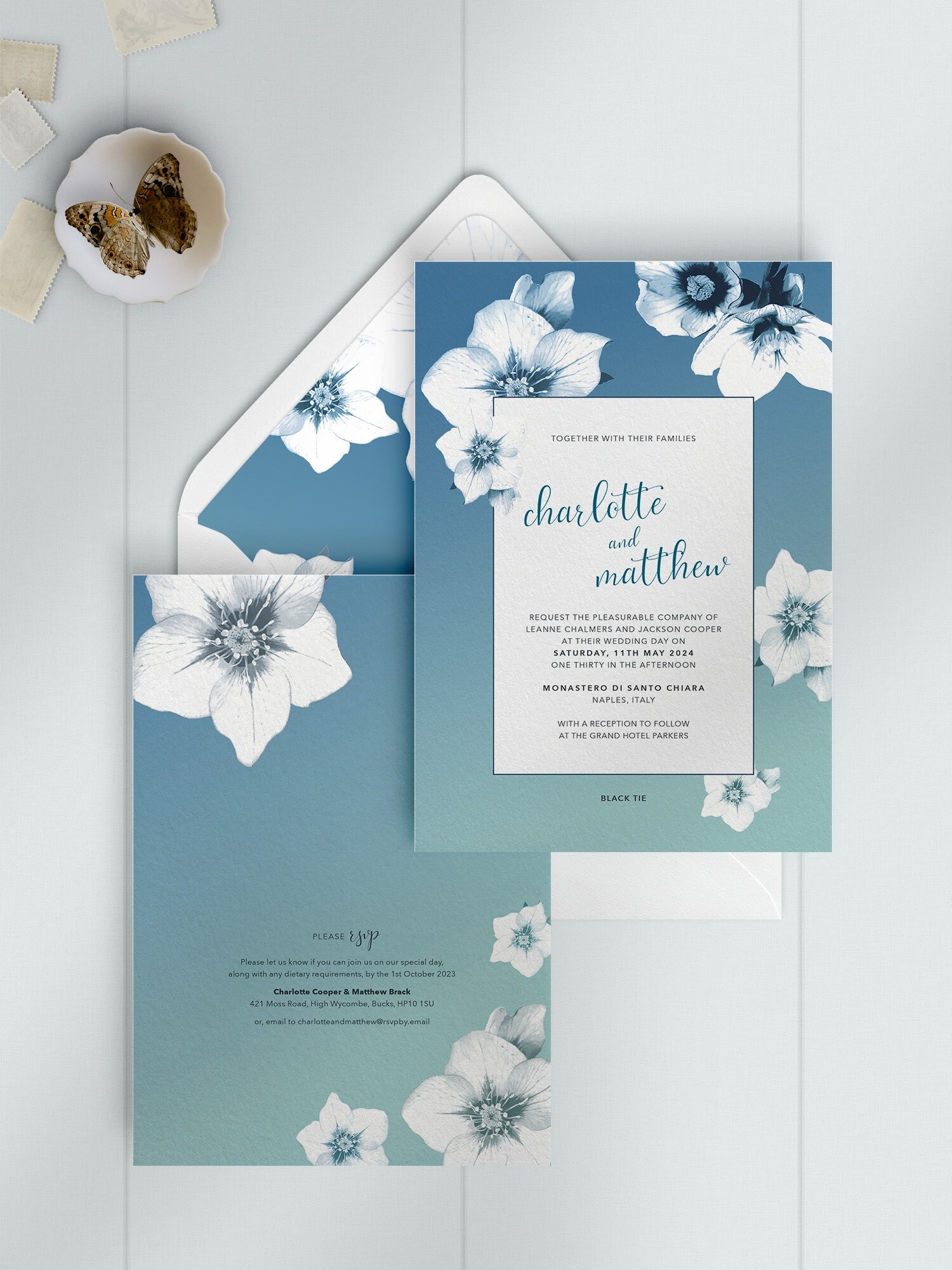 Napoli - Midnight Med - Wedding Invitation Single