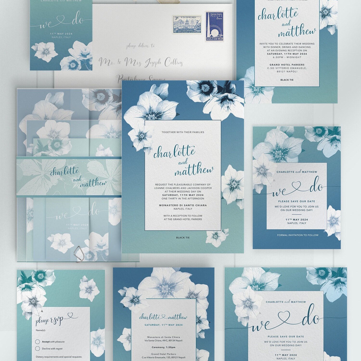 Napoli - Midnight Med - Wedding Stationery Collection