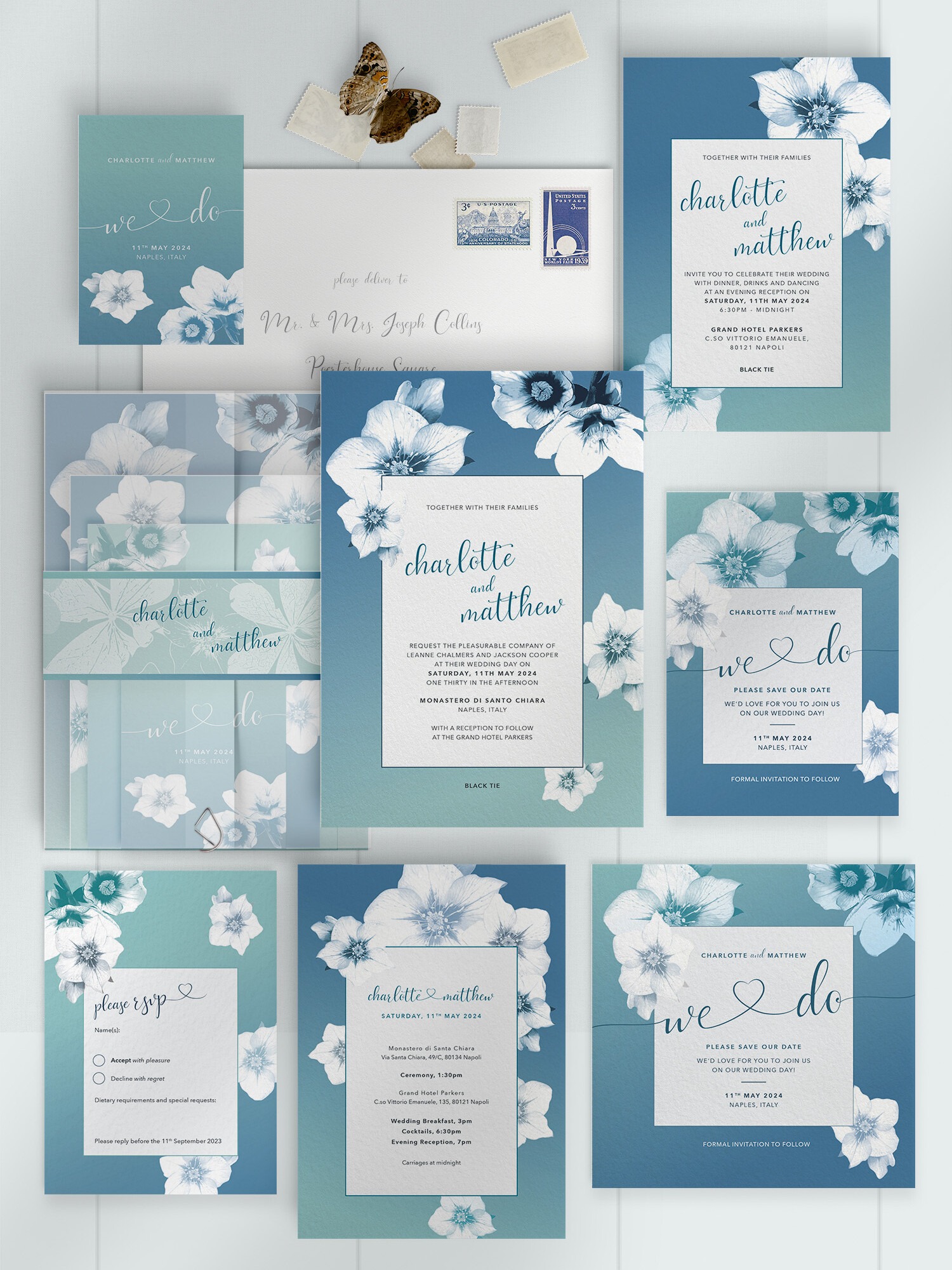 Napoli - Midnight Med - Wedding Stationery Collection