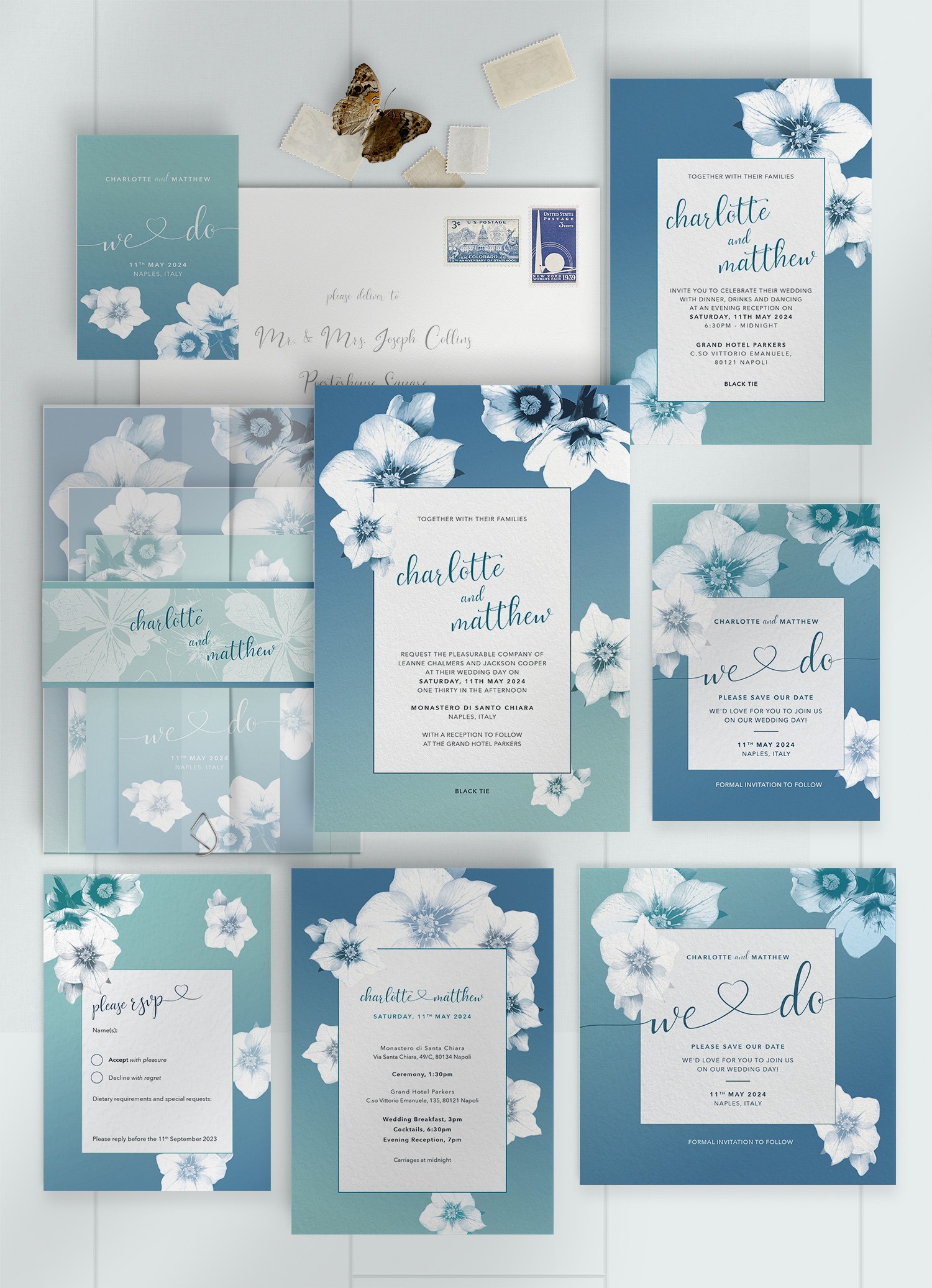 Napoli - Midnight Med - Wedding Stationery Collection