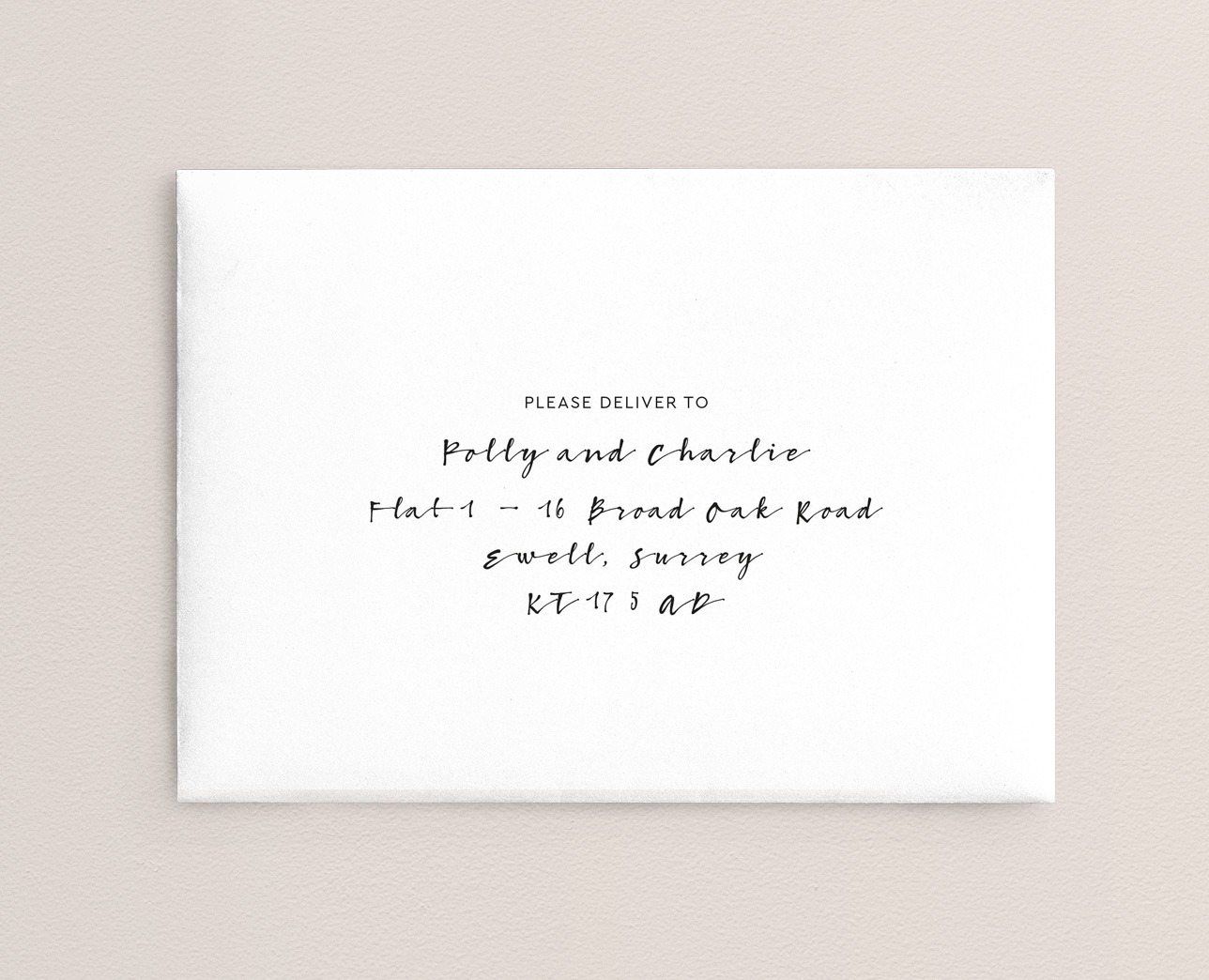 Bamboo Simple Printed RSVP Envelope in White