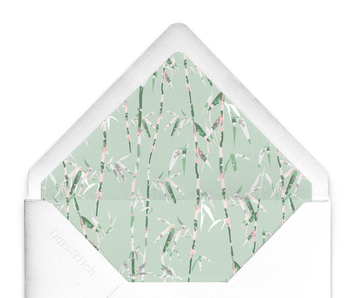 Bamboo in Zen Garden - Envelope Liner - Mid-Green
