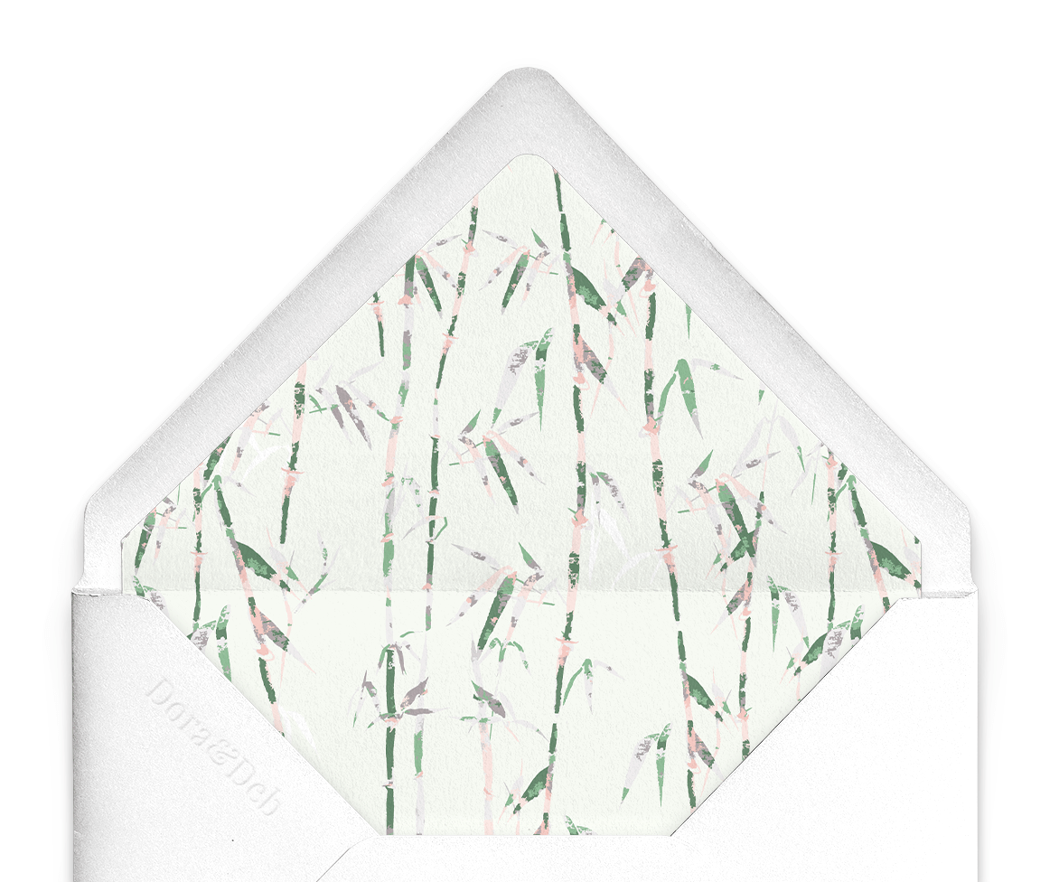 Bamboo in Zen Garden - Envelope Liner - Light-Green