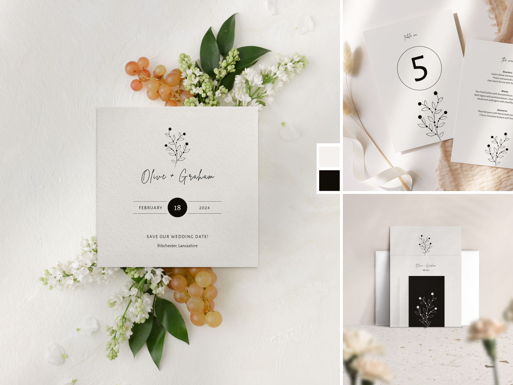 Berry Bloom in Winter Wedding Stationery Collection
