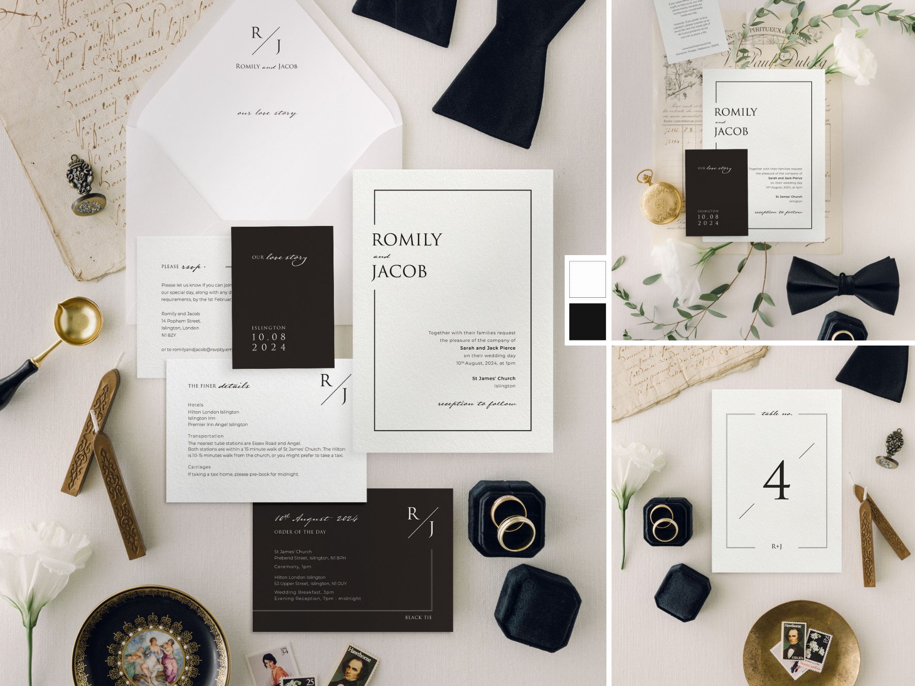 Love Story in Tuxedo Wedding stationery Collection
