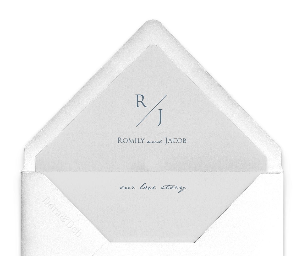 Love Story Envelope Liner in Cream-Grey