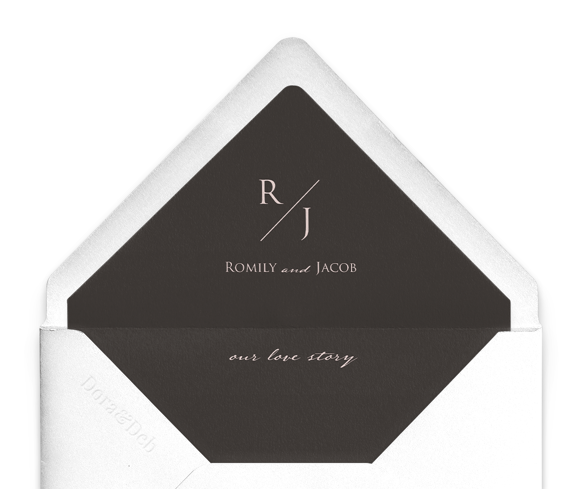 Love Story Envelope Liner in Dark Grey