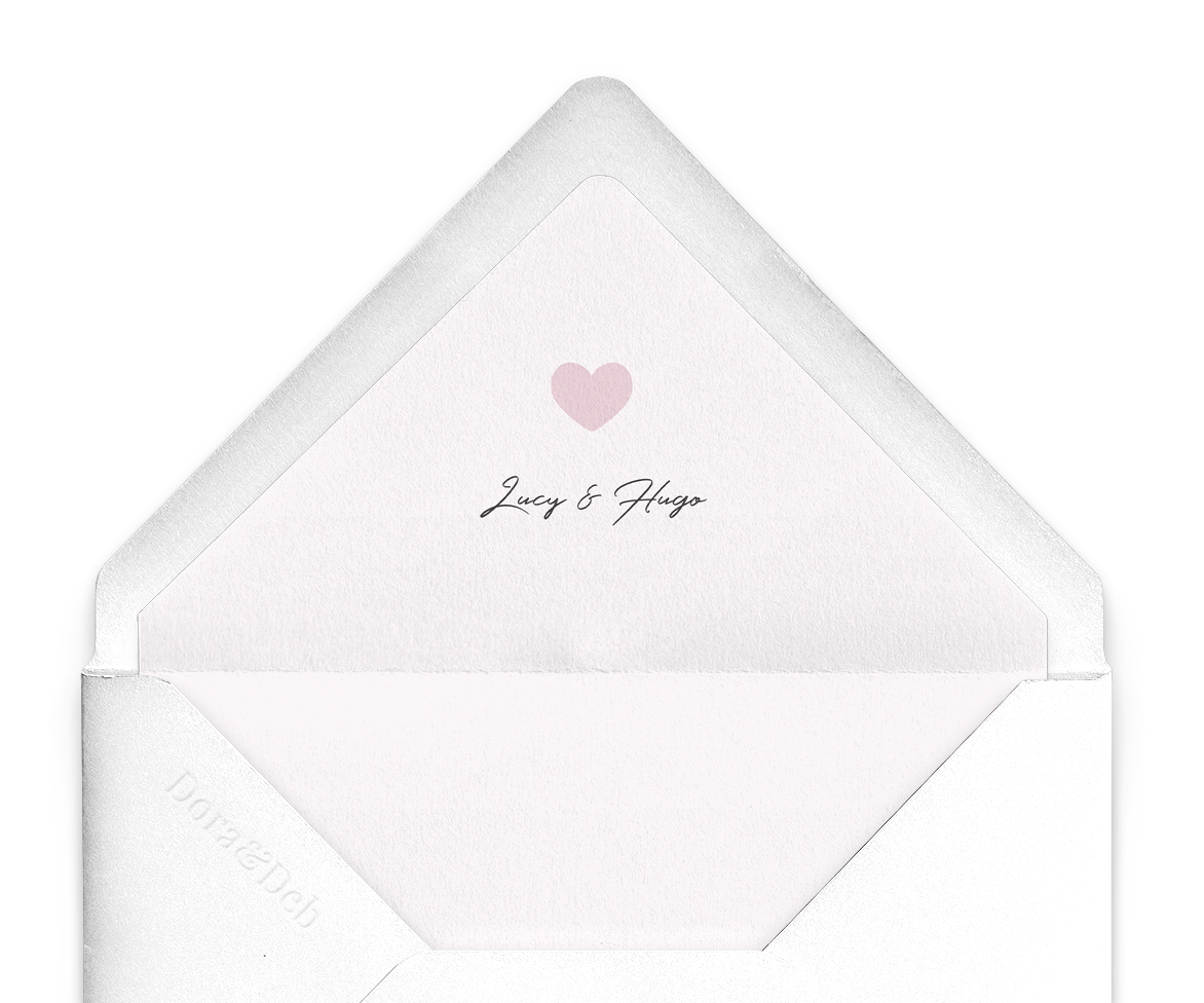 Modern Romance Pretty in Pink Envelope Liner in Off-White