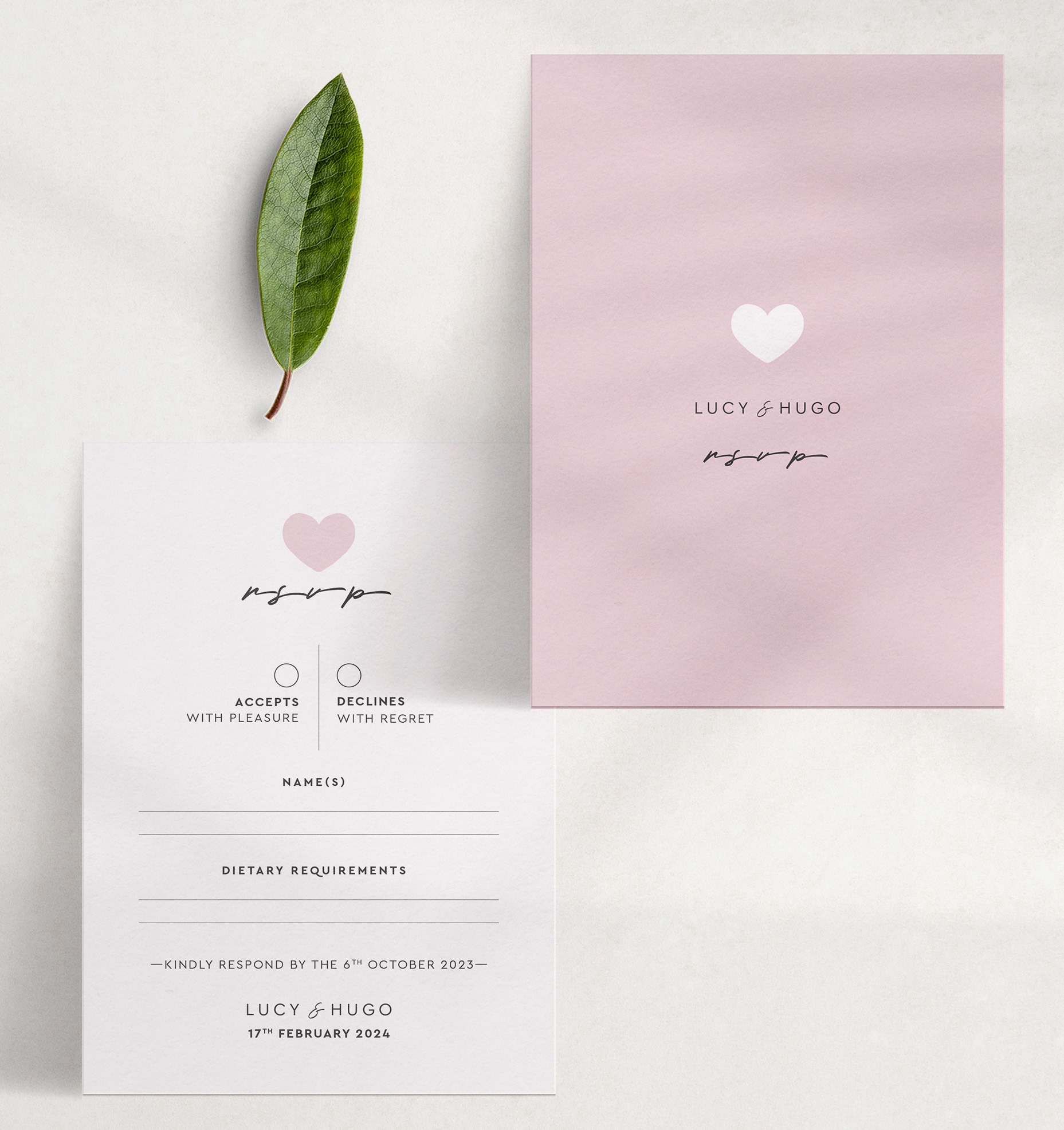 Modern Romance - Pretty in Pink - RSVP Standard - Pink Reverse