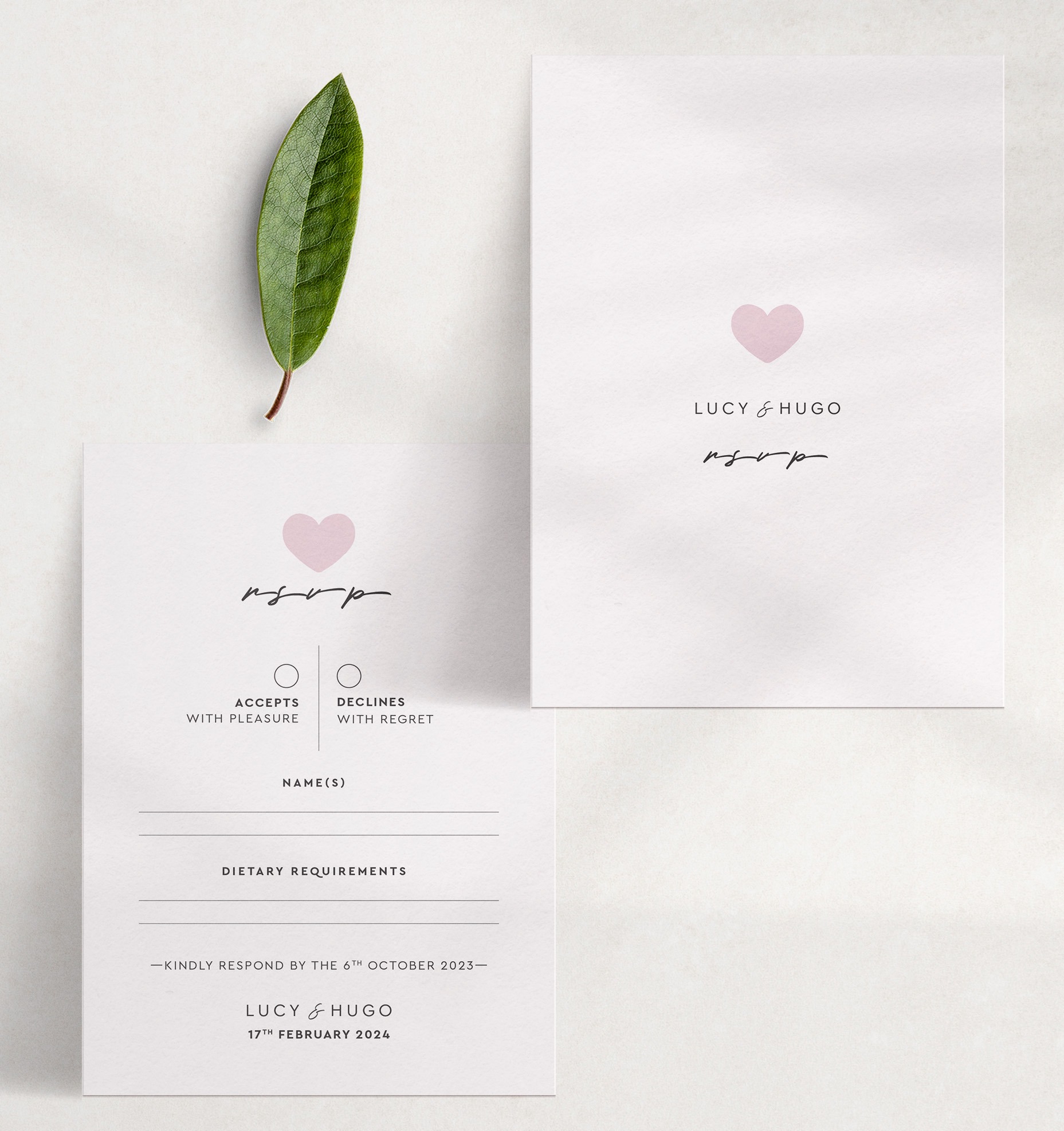 Modern Romance - Pretty in Pink - RSVP Standard - Off-White Reverse