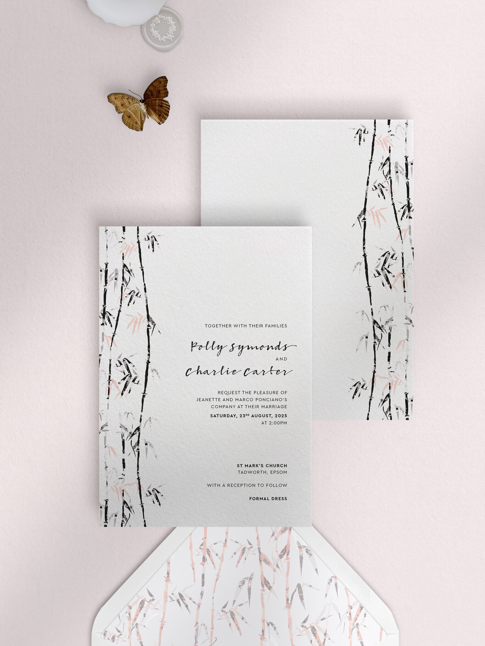 Bamboo - Meditative - Wedding Invitation - Front