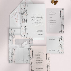 Bamboo - Meditative - Wedding Invitation Suite - Front